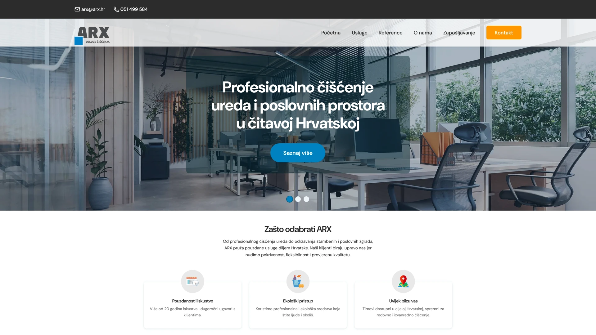 Rebuilt ARX cleaning services website, engineered for high search visibility and structured lead generation using custom WordPress architecture.