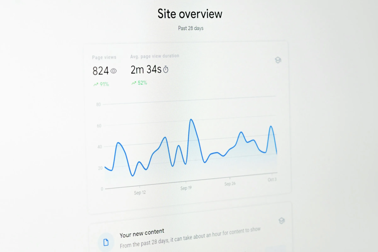 Website overview analytics